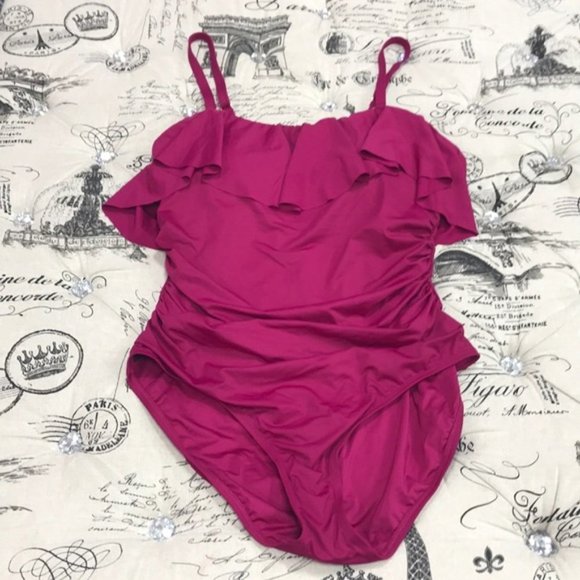 La Blanca Swimwear Off the Shoulder One-Piece Swimsuit - Picture 3 of 7